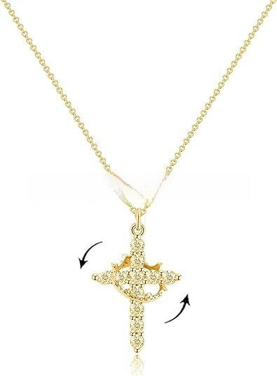 Tewiky Simple Crown & Cross
Pendant Choker Easter Necklace for Women & Men & Girls Pretty Crown Cross Necklace For Daily Party Clothing Decor Trendy All-match & Exquisite Jewelry gift Outdoorfun For Black Friday Christmas
