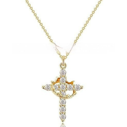 Tewiky Simple Crown & Cross
Pendant Choker Easter Necklace for Women & Men & Girls Pretty Crown Cross Necklace For Daily Party Clothing Decor Trendy All-match & Exquisite Jewelry gift Outdoorfun For Black Friday Christmas